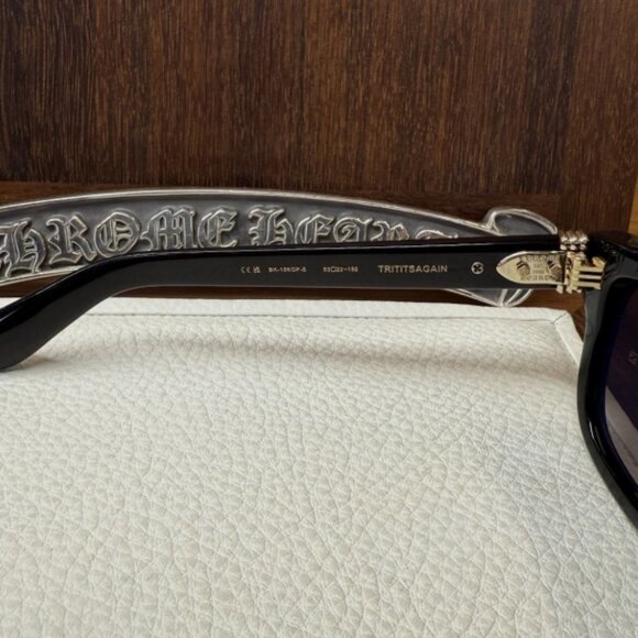 NEW Chrome Hearts Trititsagain Sunglasses Cross Black/Gold main image 4